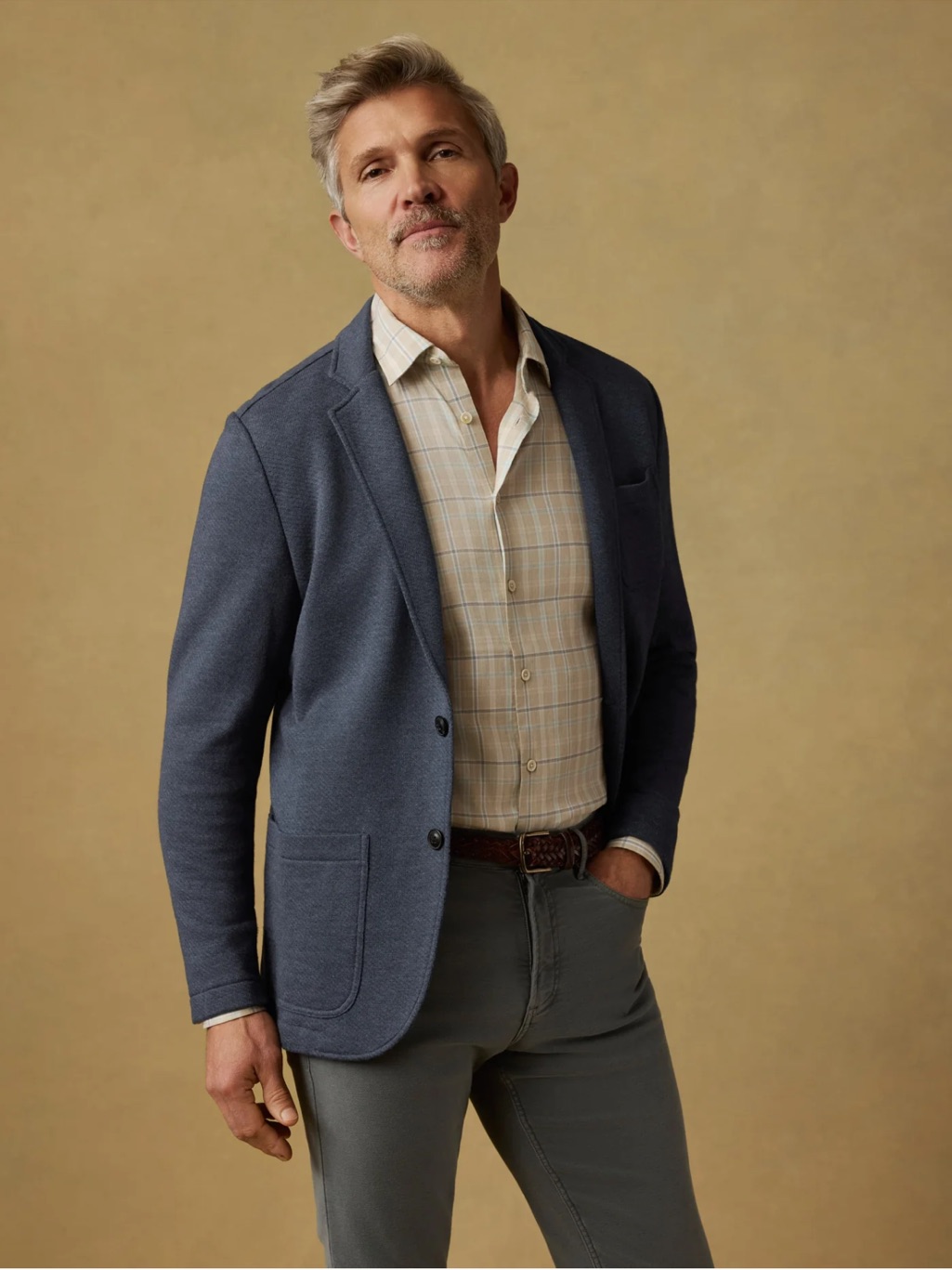 Faherty The Inlet Knit Cotton Blazer Size M Navy